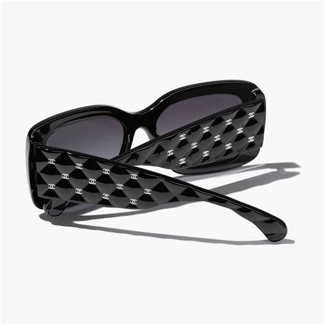 black rectangle chanel sunglasses|Chanel rectangle sunglasses acetate.